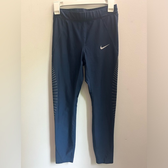 Nike Blue Athletic Leggings - Picture 1 of 6